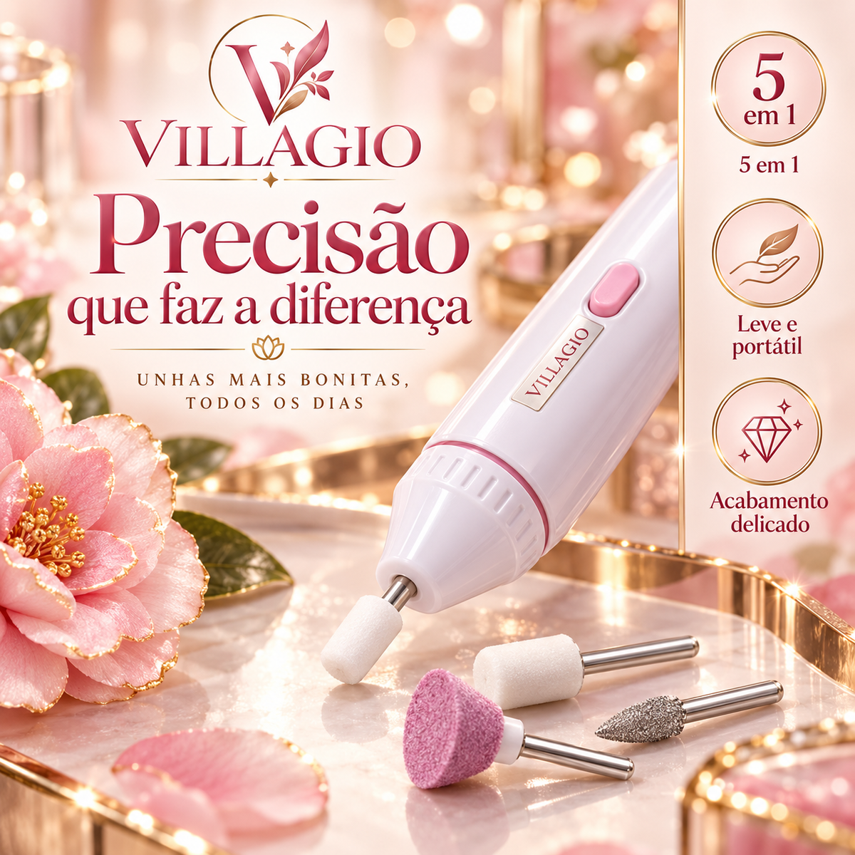 Removedor de Cutícula Elétrico 5 em 1