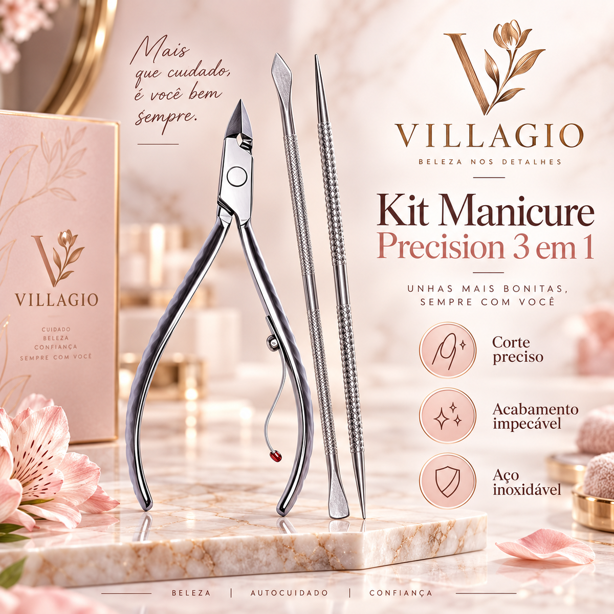 Kit Manicure Premium 3 em 1